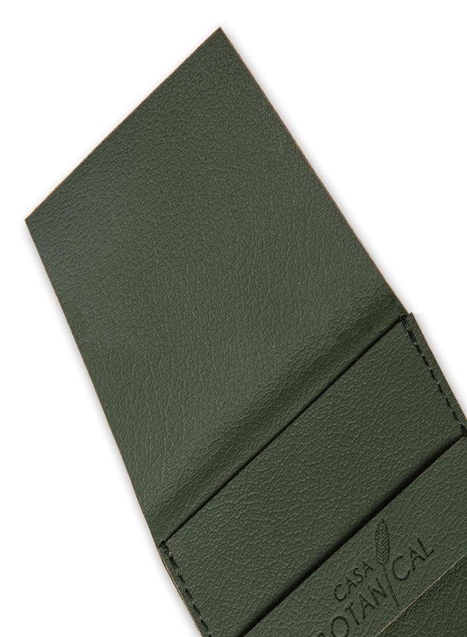 Casa Botanical Leather Pouch, Pocket Cosmetic Bag for Women, Waterproof Makeup Bags, Travel Organizer for Coin Purse, Lipstick, Headphones, Jewelry Accessories - Small Pouches Orange (Green) - Image 5